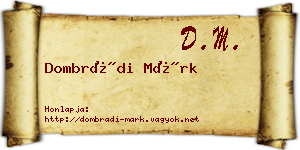 Dombrádi Márk névjegykártya